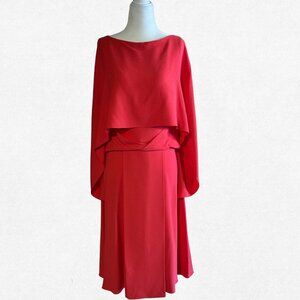 NWT Vionnet Vermilion Red Crepe Overlay Dress size IT 42/US 6-8